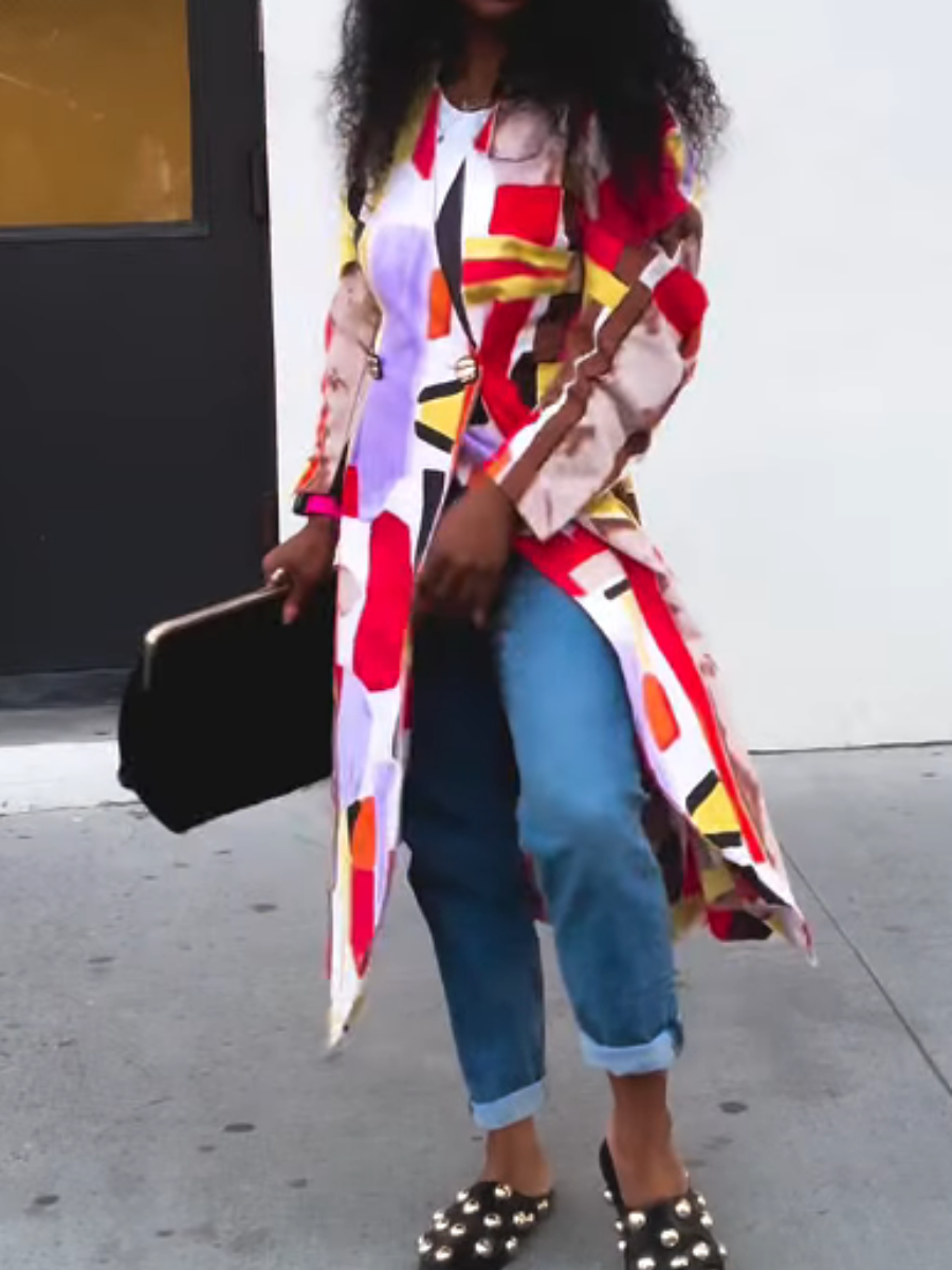 Colorblock Printed Jacket