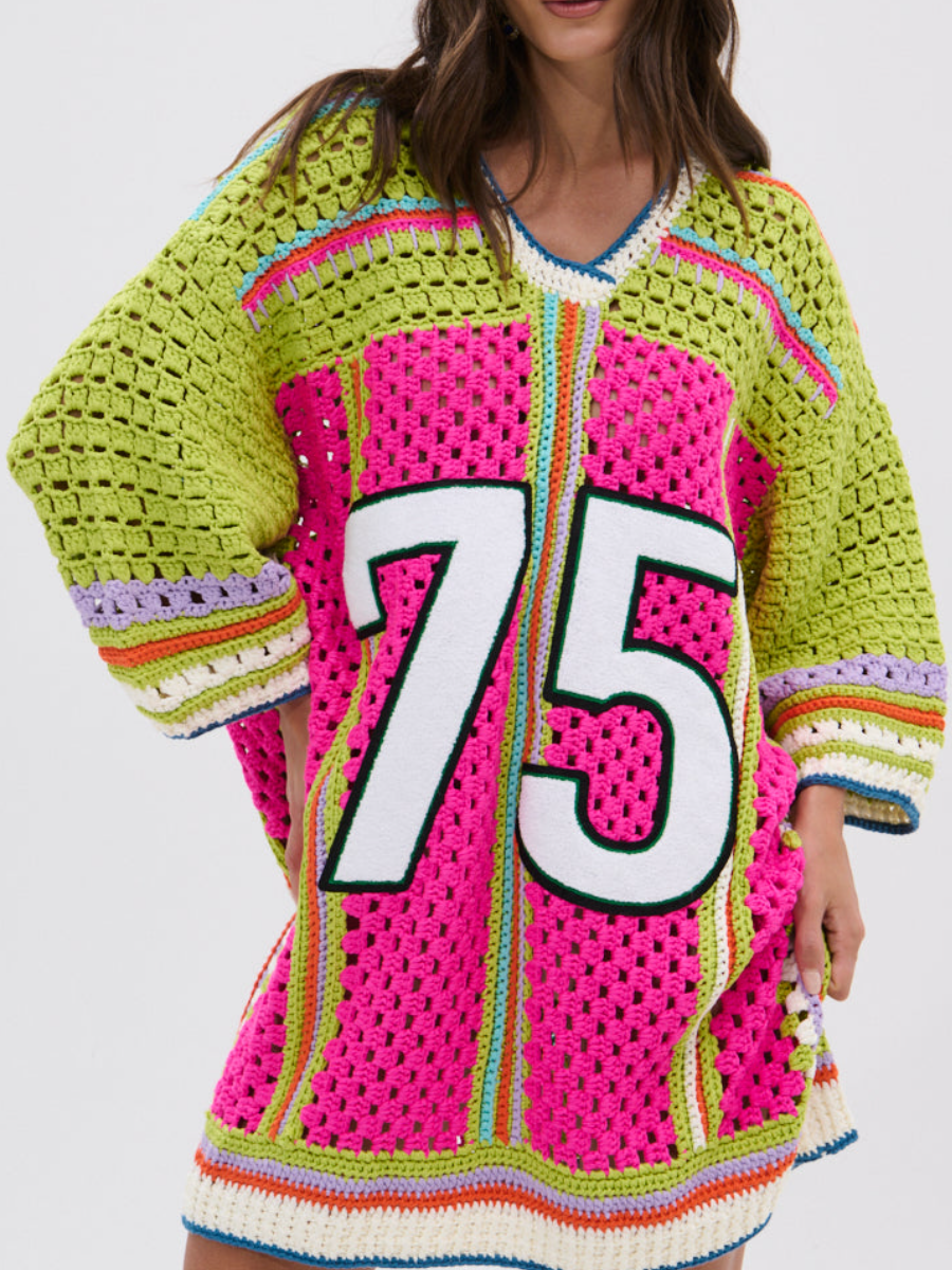 Hollow-Out Woolen Top