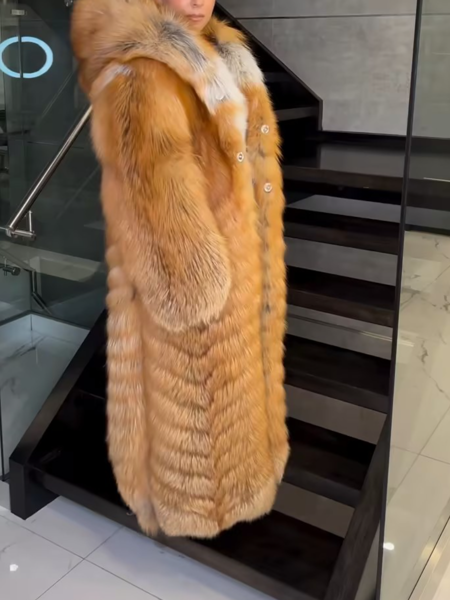 Women's Hooded Fur Coat
