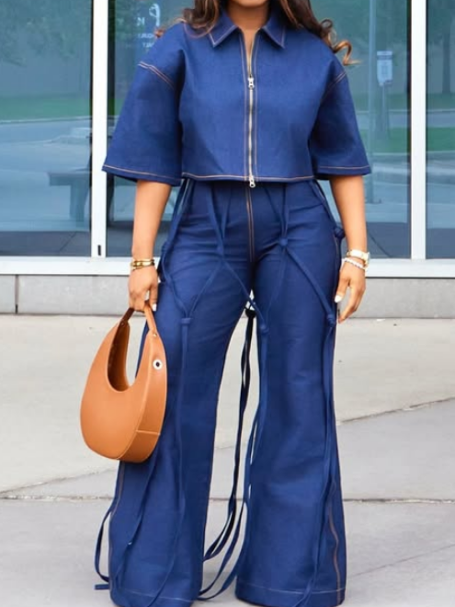 Fab Fringe Denim 2pc Set