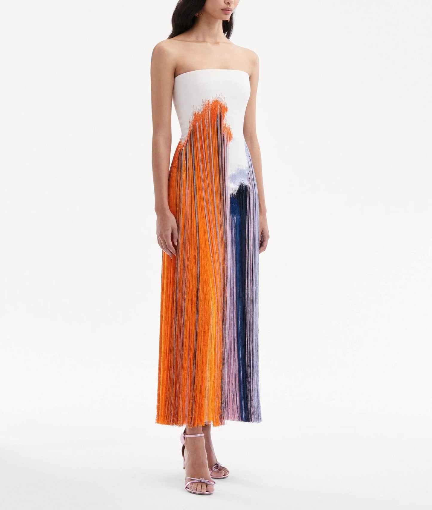 Colorblock Stylish Tassels Dress