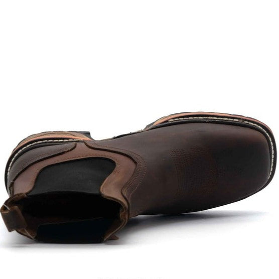 Soft toe Pull On Leather Work Boots