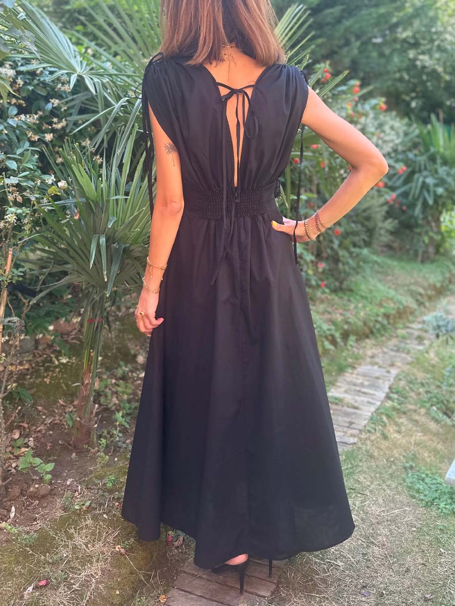 Elegant V-neck 3D Floral Dress