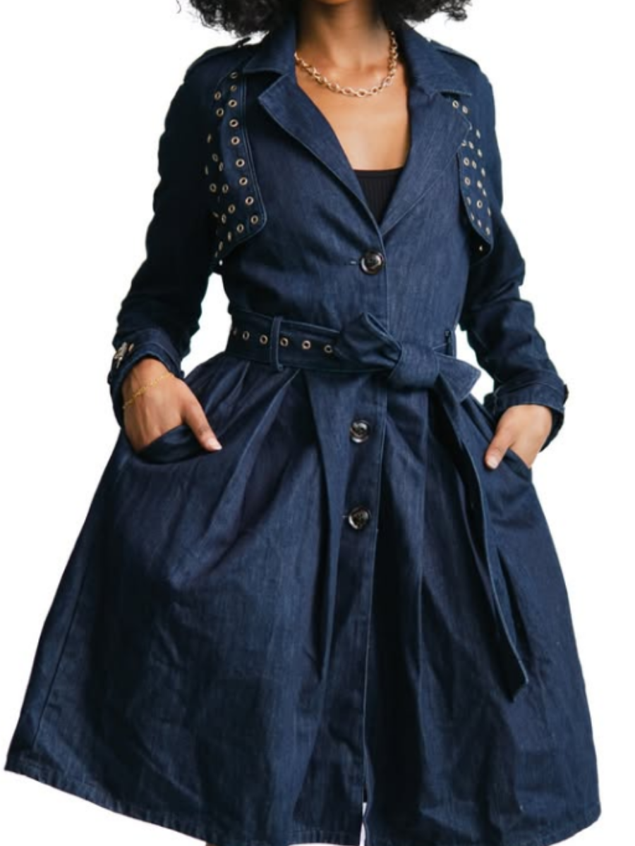 The Chic Denim Trench Coat