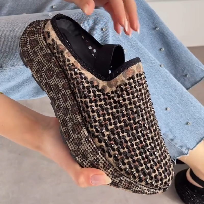 Women's Casual Glitter Half Slippers