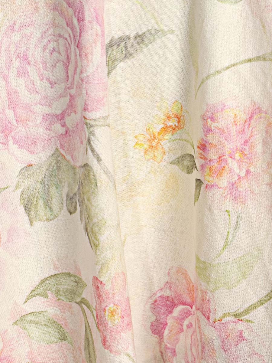 Floral Print Mockneck Short Sleeve Dress