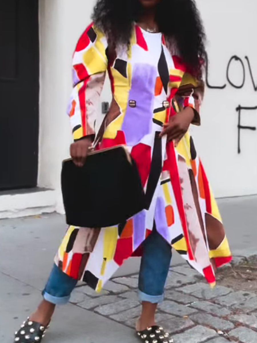 Colorblock Printed Jacket