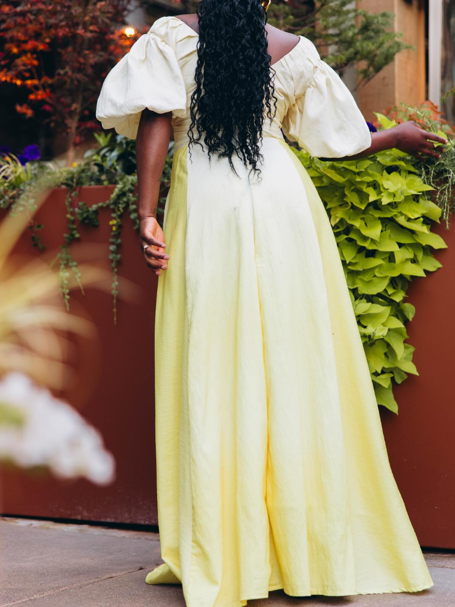 V-Neck Gradient Dress