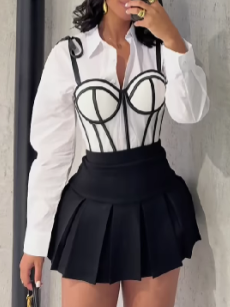 Design Sexy Spice Ribbon Strap Shirt Top