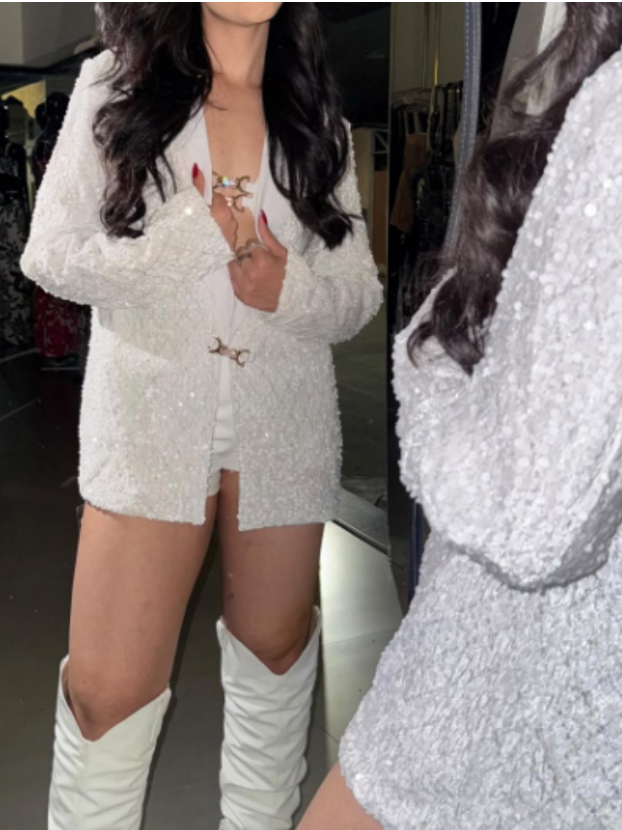 Dazzle Sequin Blazer Outfit