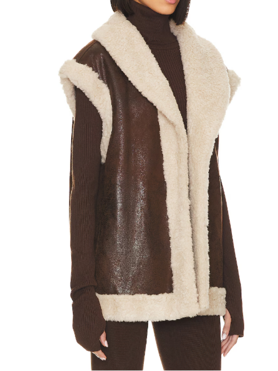 Suede And Faux Fur Vest
