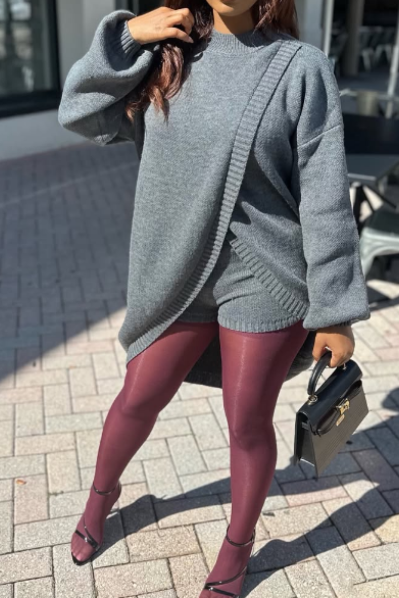Split Sweater Two-Piece Set