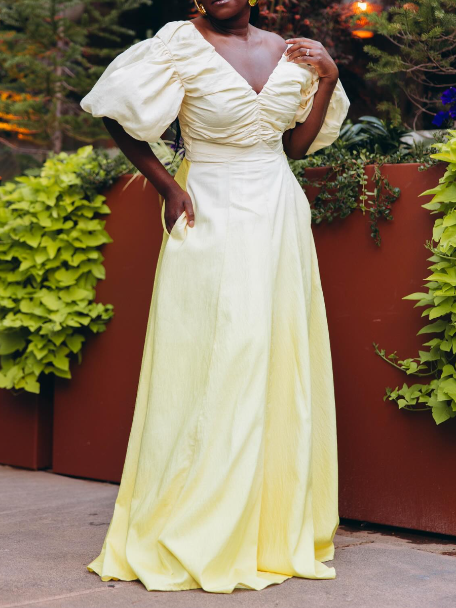 V-Neck Gradient Dress