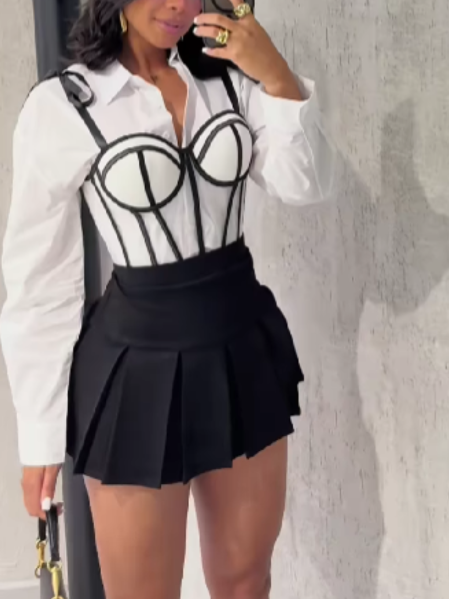 Design Sexy Spice Ribbon Strap Shirt Top