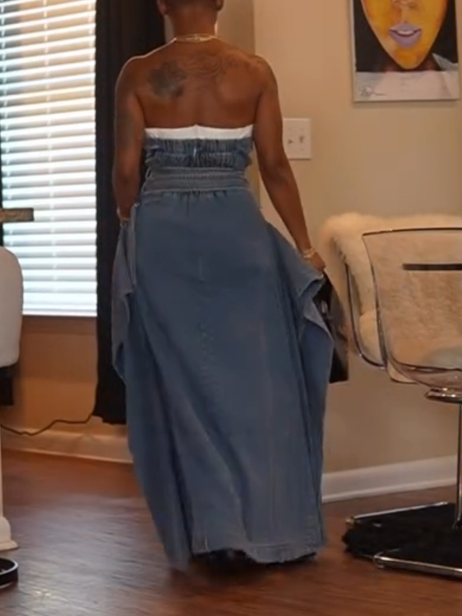 Trench-style Denim Dress