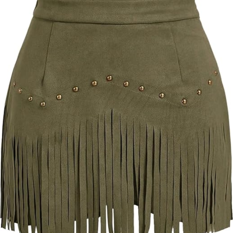 Fringe Suede Mini Skirt
