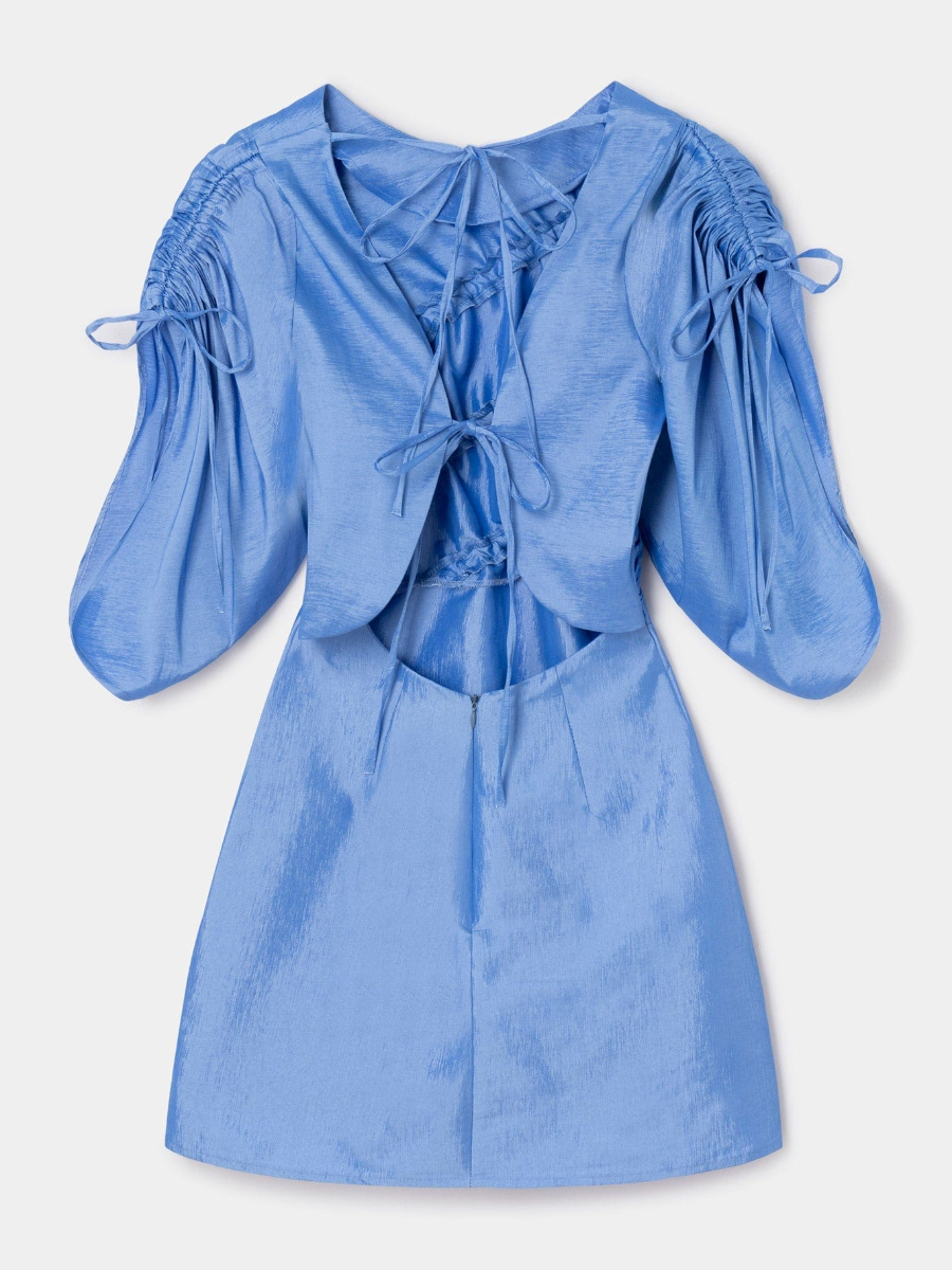 Open Back Fold Mini Dress