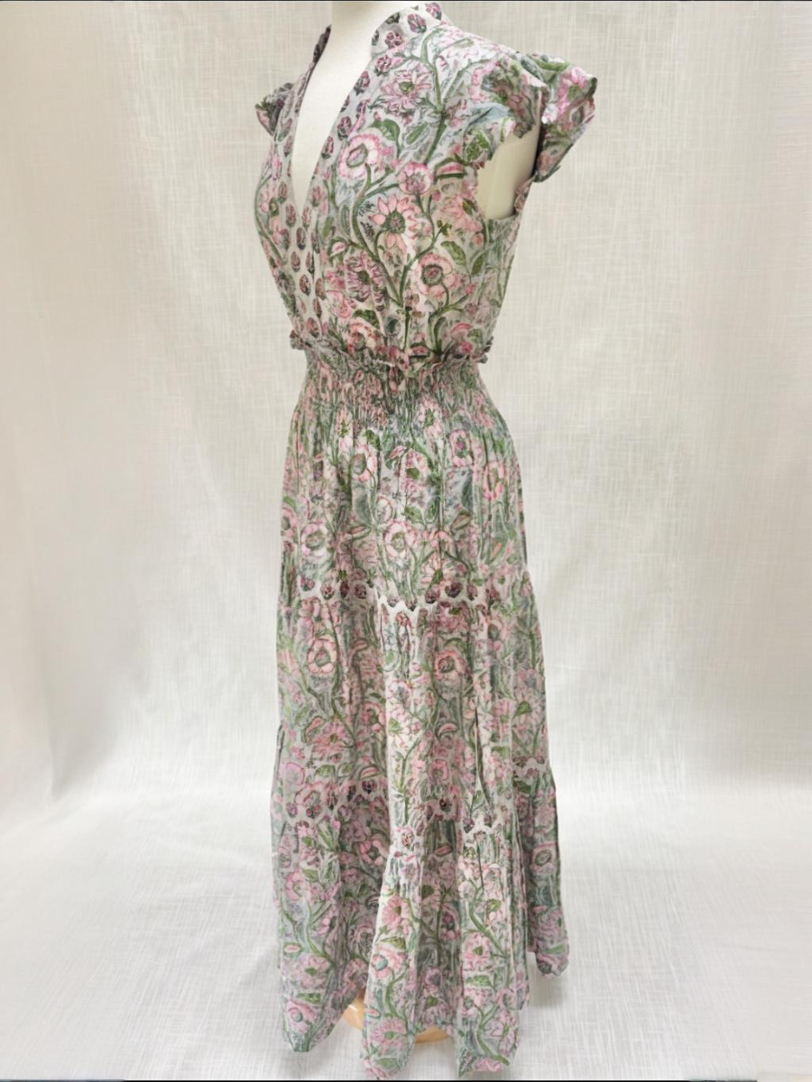 Flying Sleeve Printed Dress