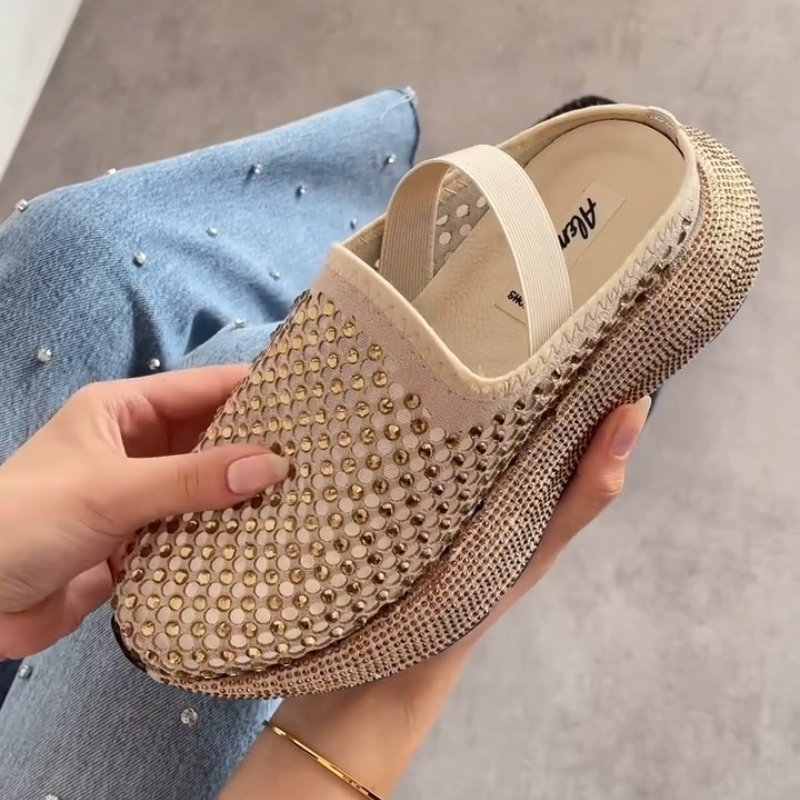 Women's Casual Glitter Half Slippers