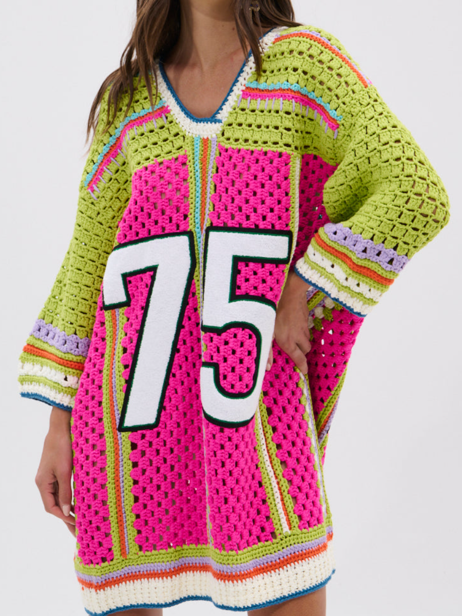 Hollow-Out Woolen Top