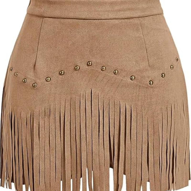 Fringe Suede Mini Skirt