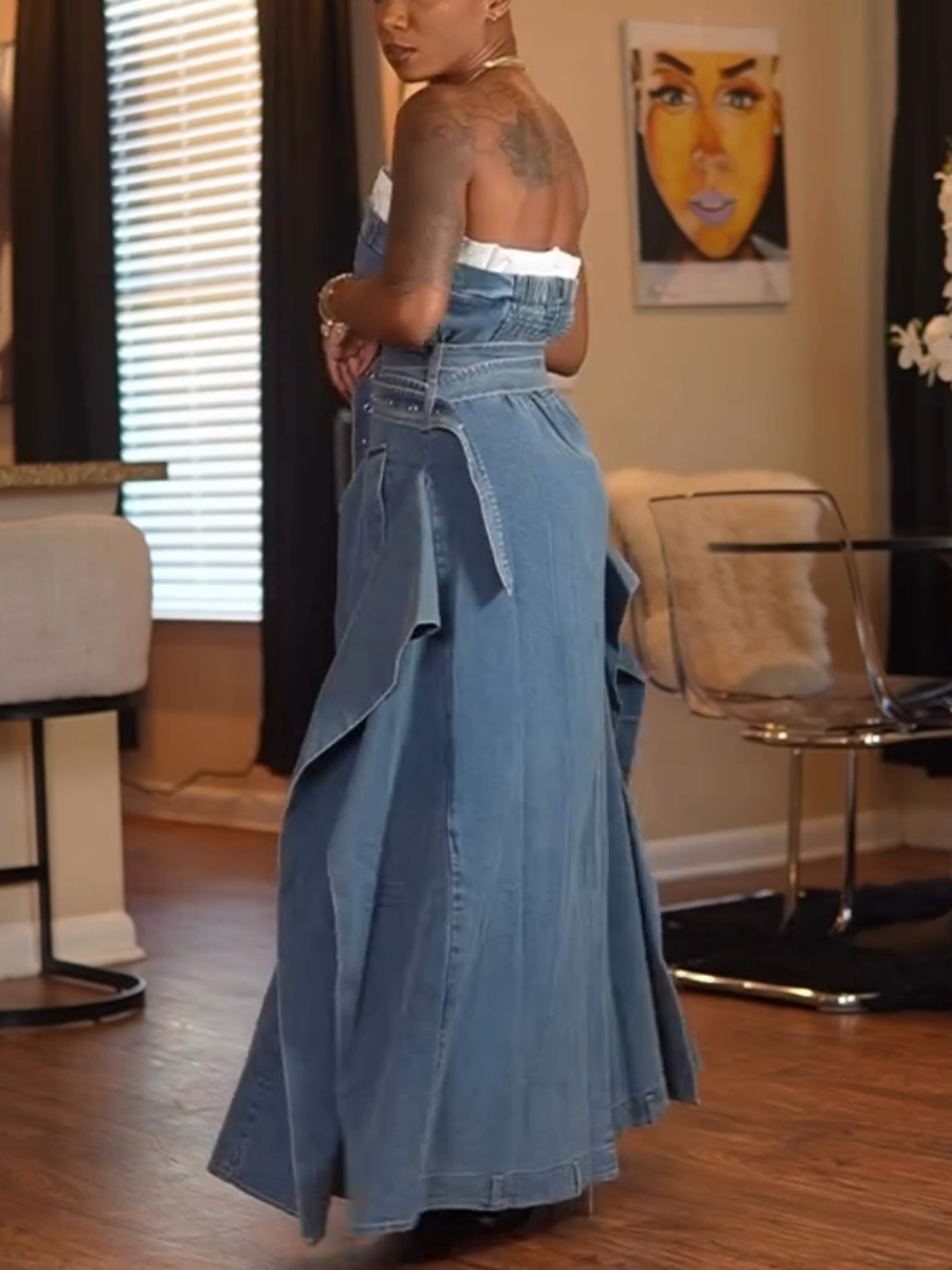 Trench-style Denim Dress