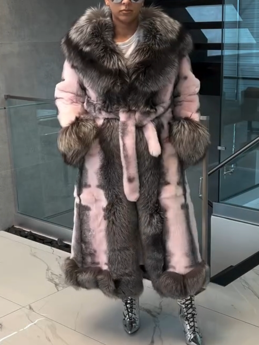 Fashionable Long Fur Coat