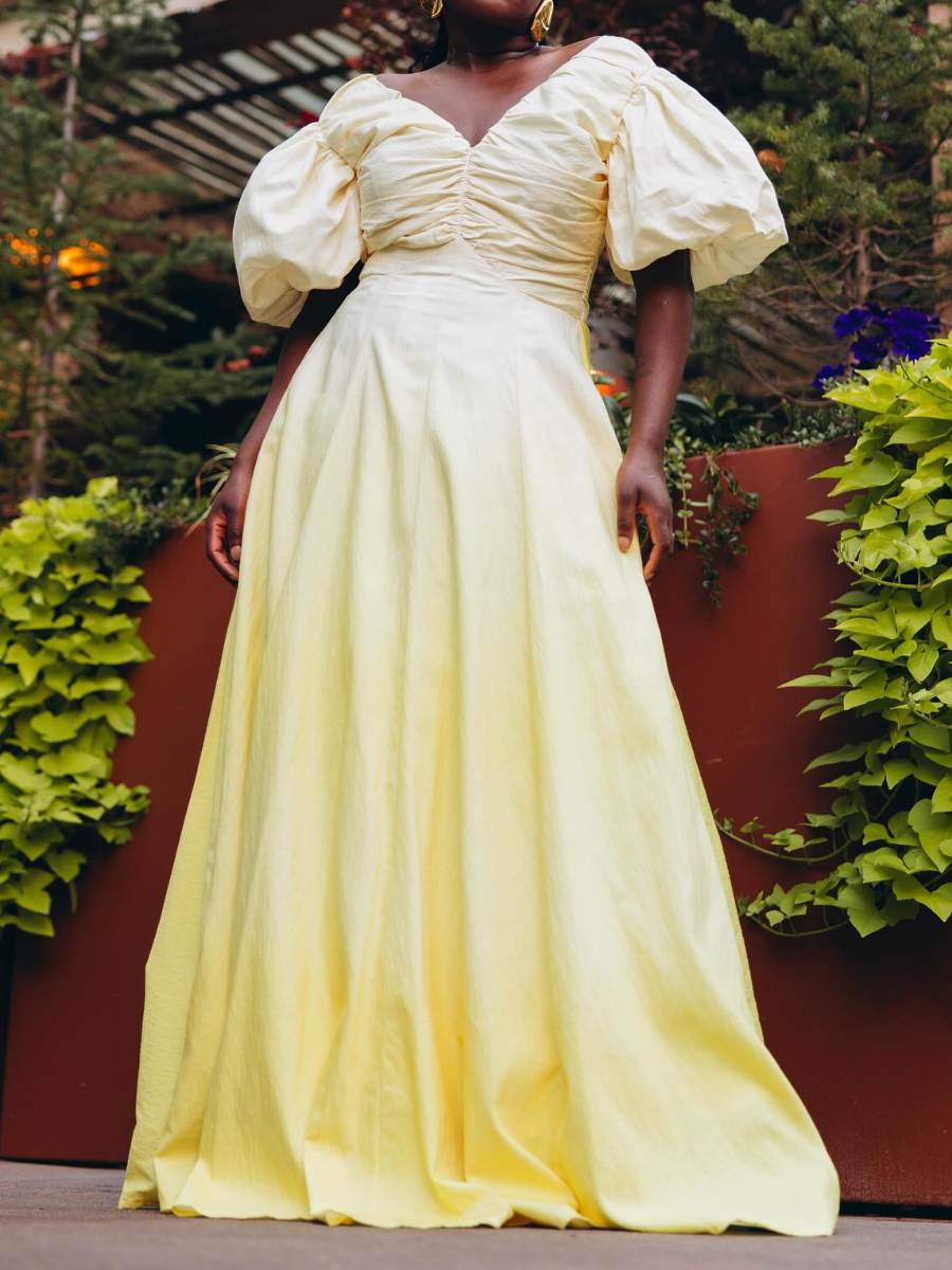 V-Neck Gradient Dress