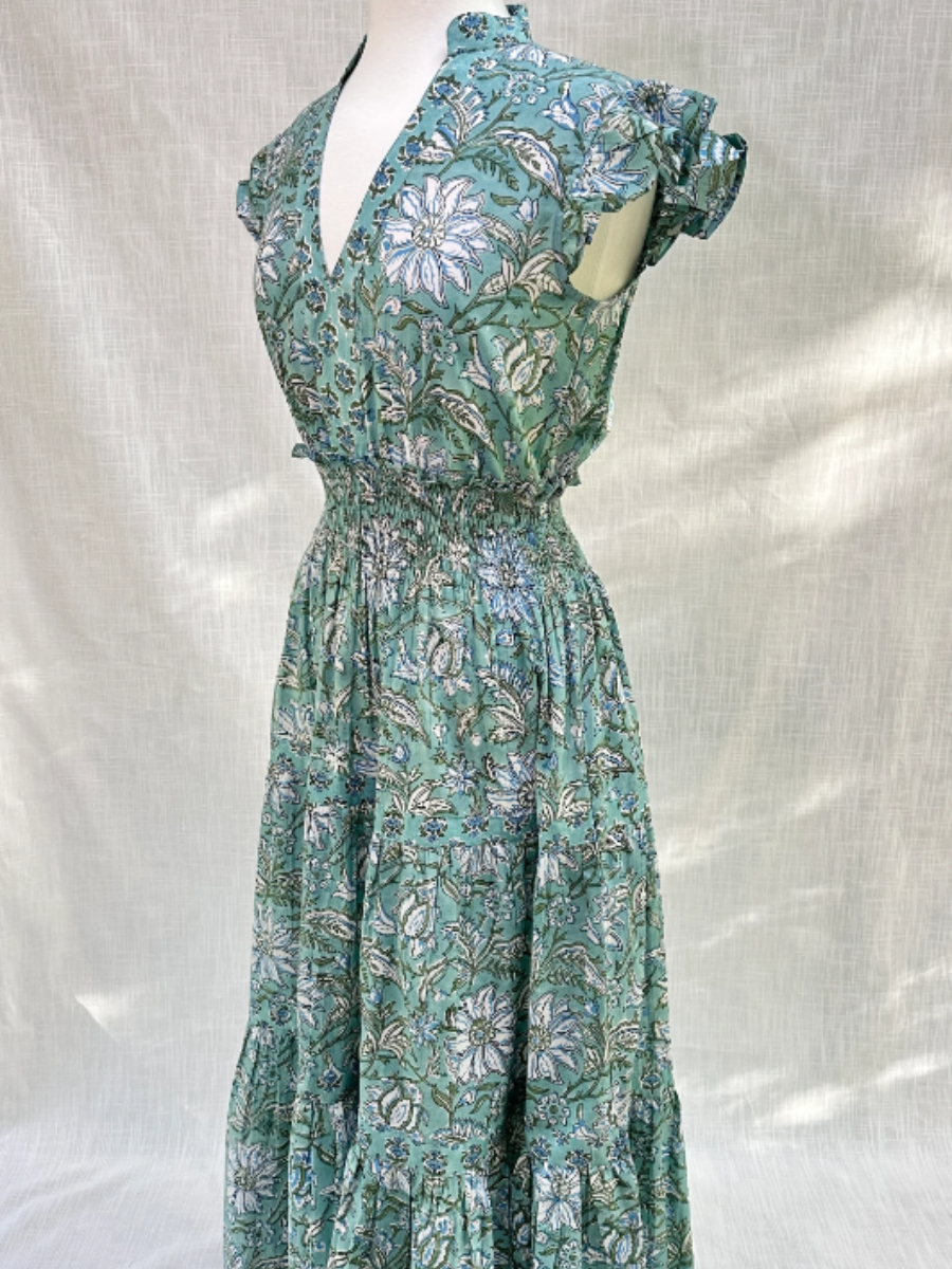 Flying Sleeve Printed Dress
