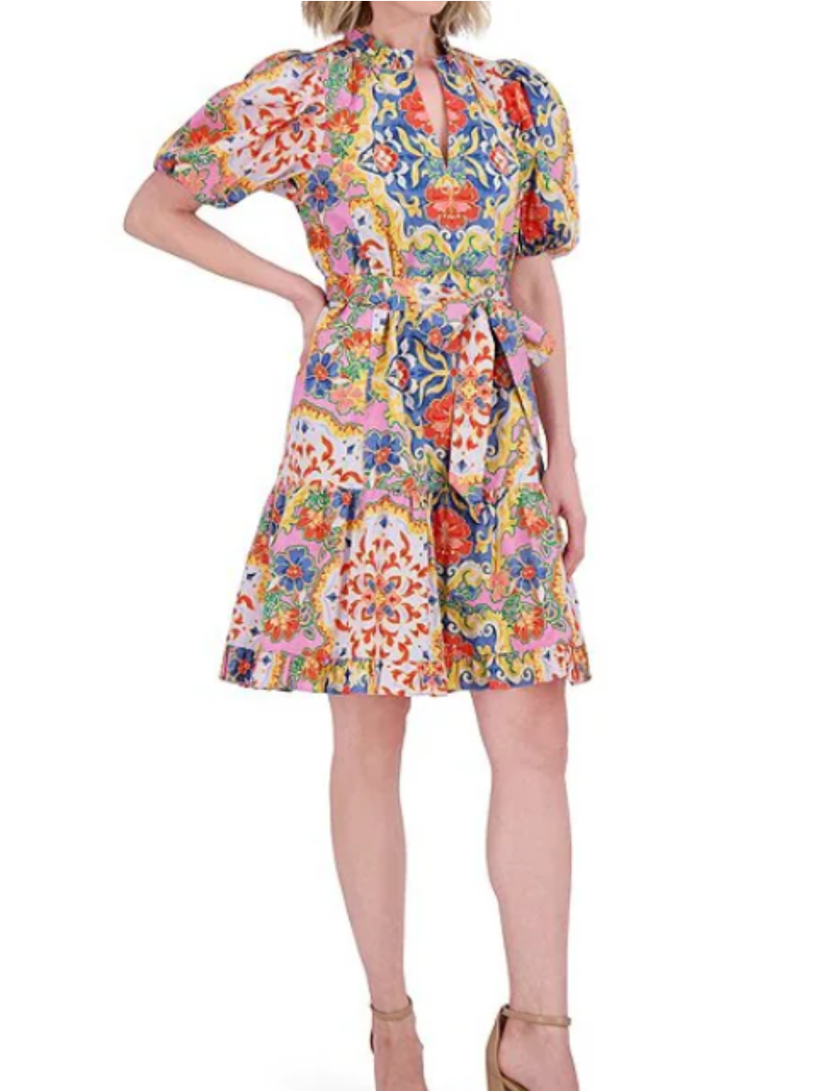 Colorful Floral Short Dress