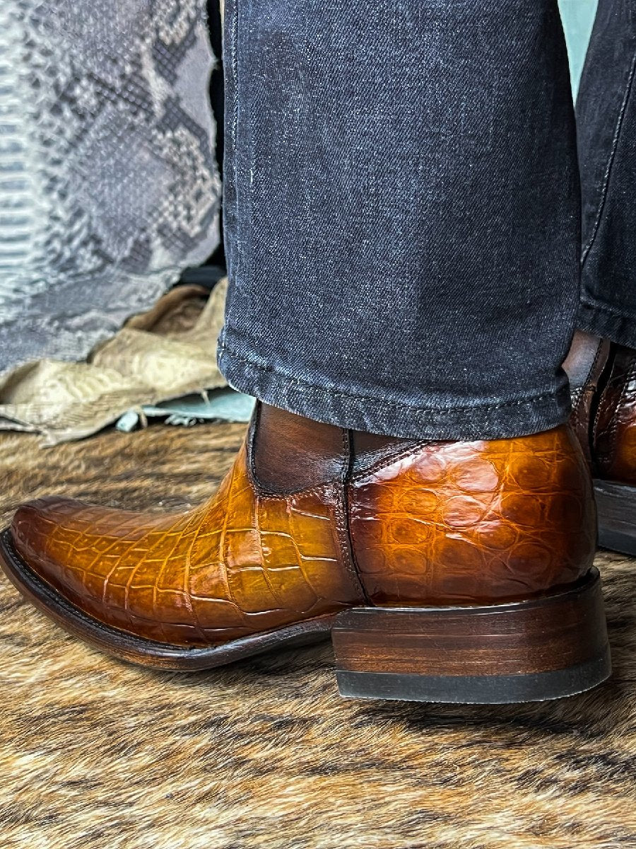 Western Cowboy Crocodile Leather Riding Boots