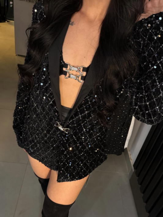 Dazzle Sequin Blazer Outfit
