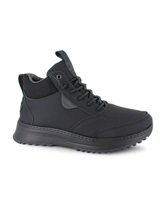 All-Black Waterproof Mid-Top Casual Boots