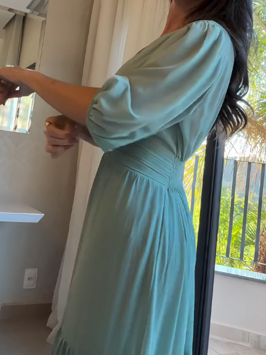 The Chiffon Elastic Waist Maxi Dress