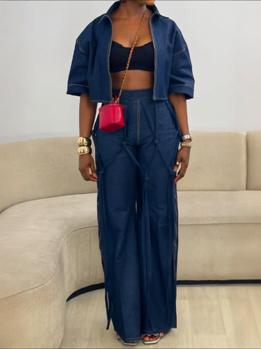 Fab Fringe Denim 2pc Set