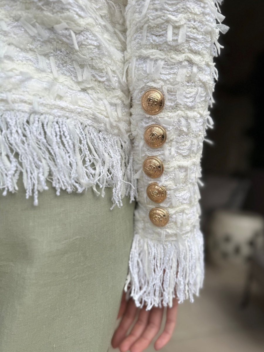 Open Front Fringe Jacket