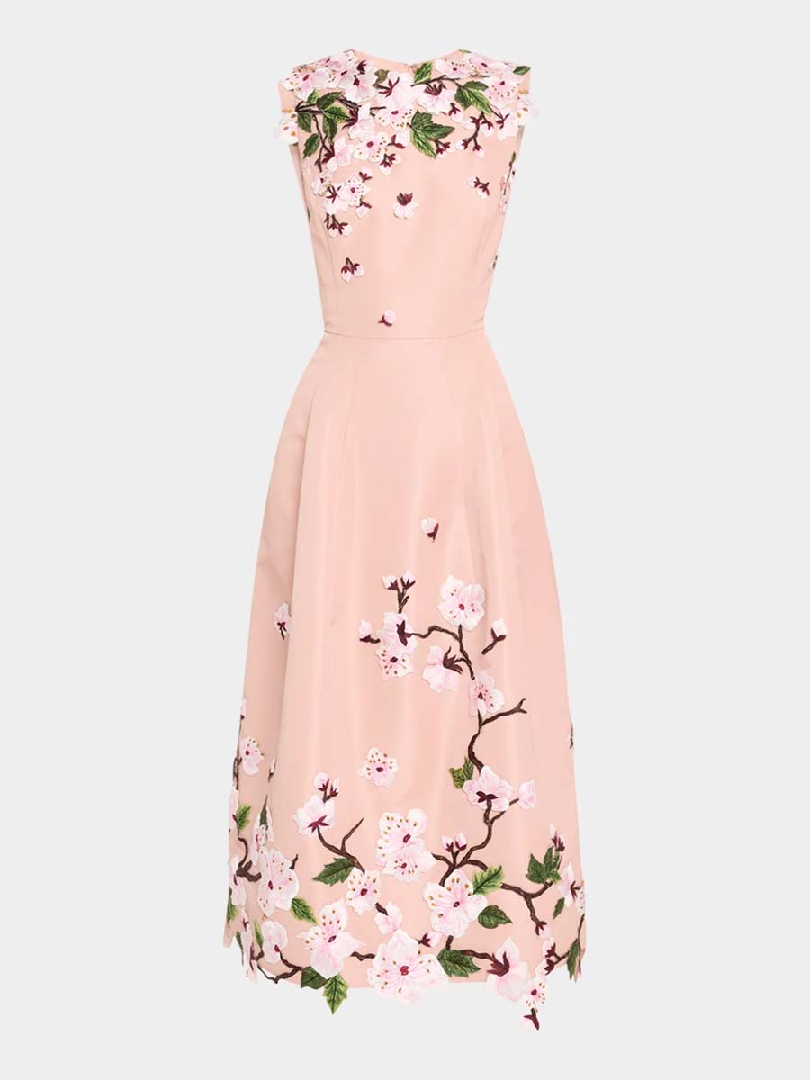 Embroidered Sleeveless Maxi Dress
