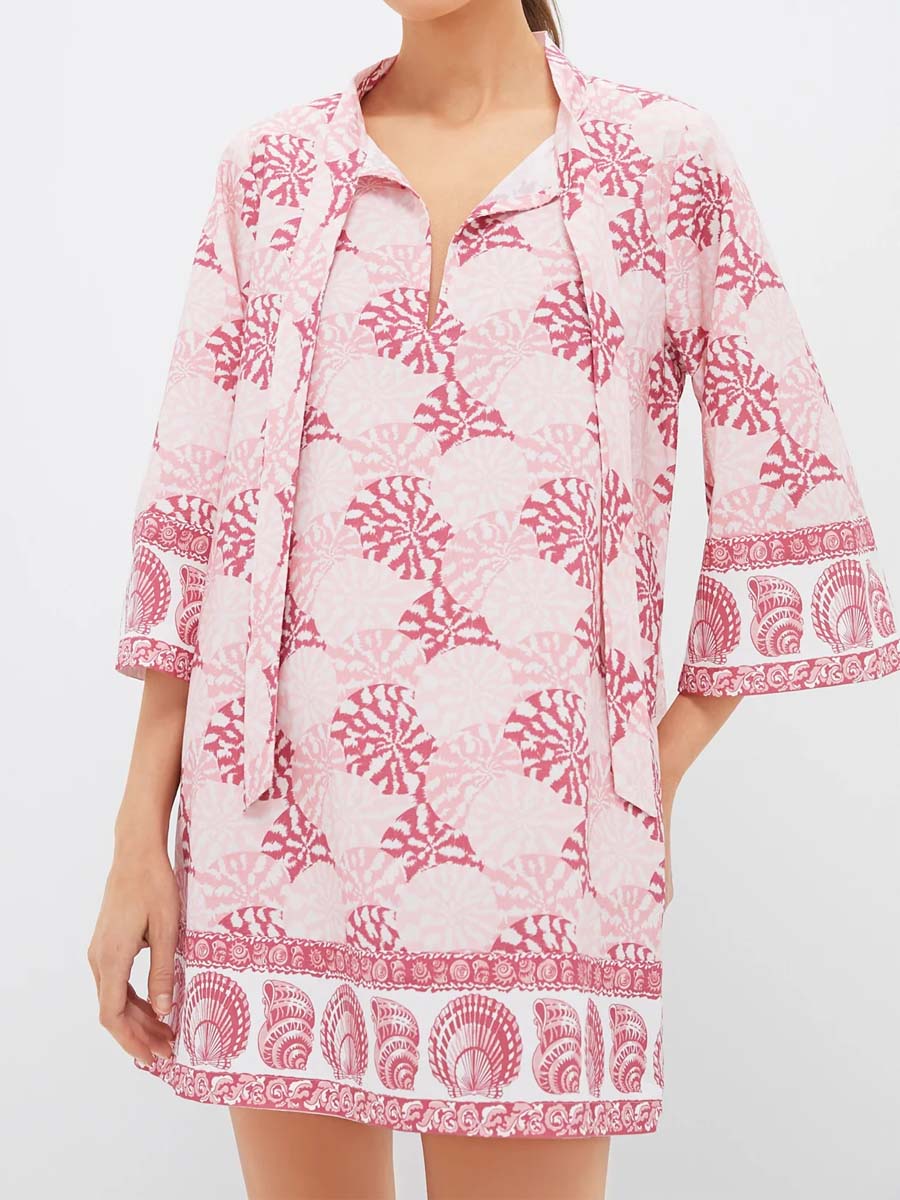 Neck Ties V-neck Loose Mini Dress