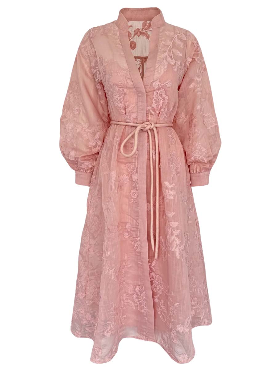 Elegant Embroideried Long Sleeve Dress