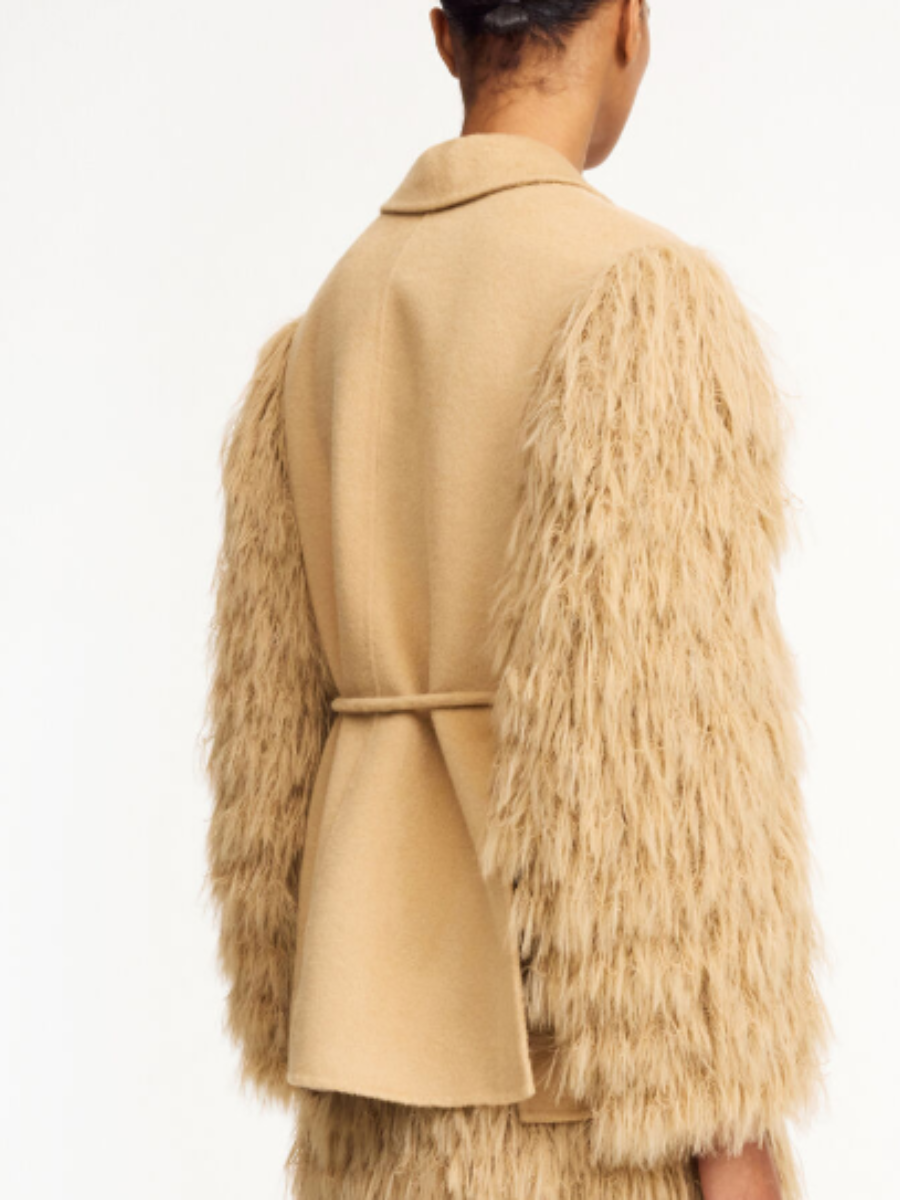 Plush Lace-Up Coat
