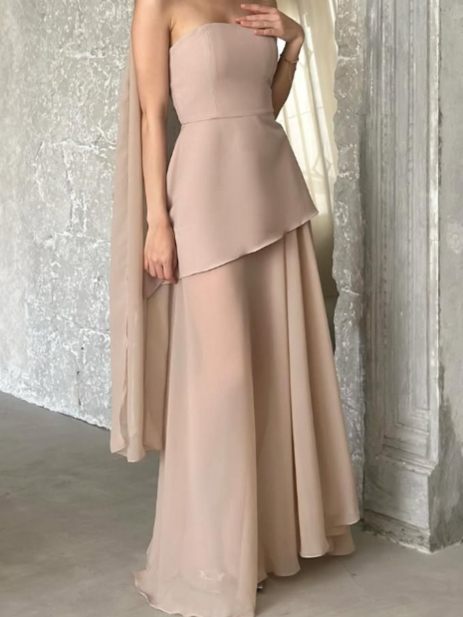 Strapless Irregular Mesh Dress