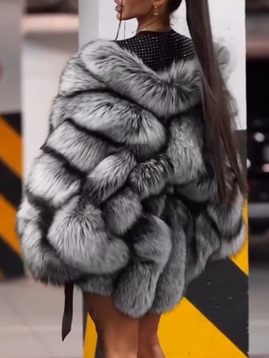 Autumn Gray Fur Coat