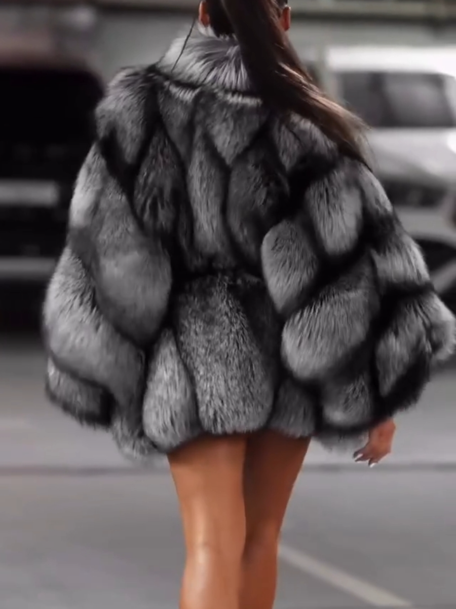 Autumn Gray Fur Coat