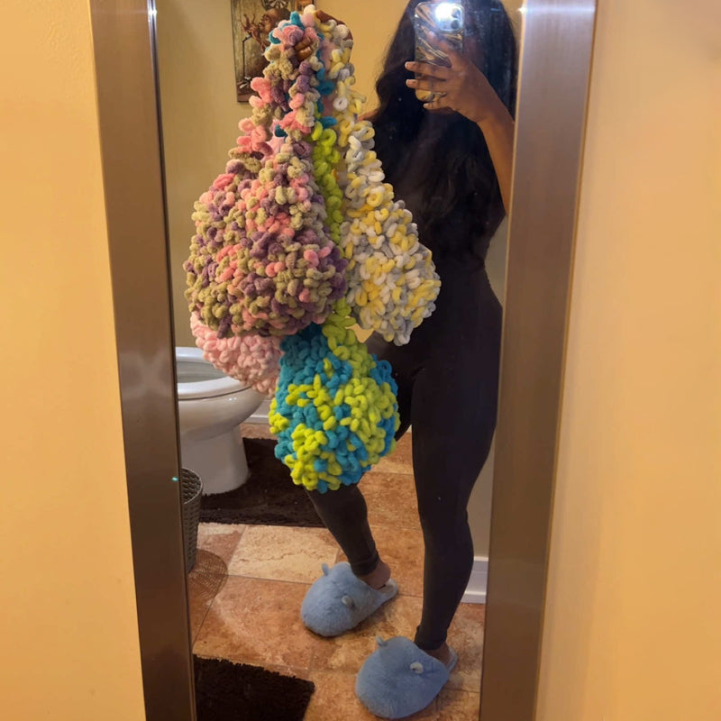 Multicolor Wool Soft Crossbody Bag Shoulder Bag