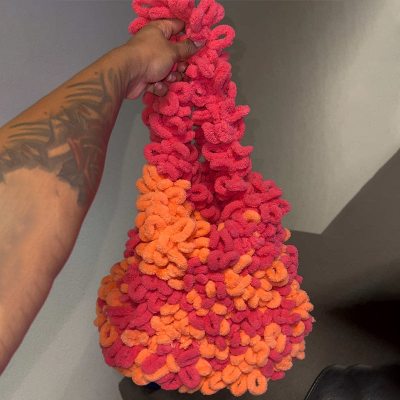 Multicolor Wool Soft Crossbody Bag Shoulder Bag