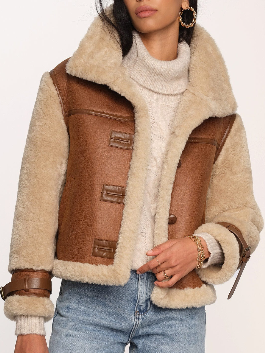 Stylish Brown Warm Leather Jacket