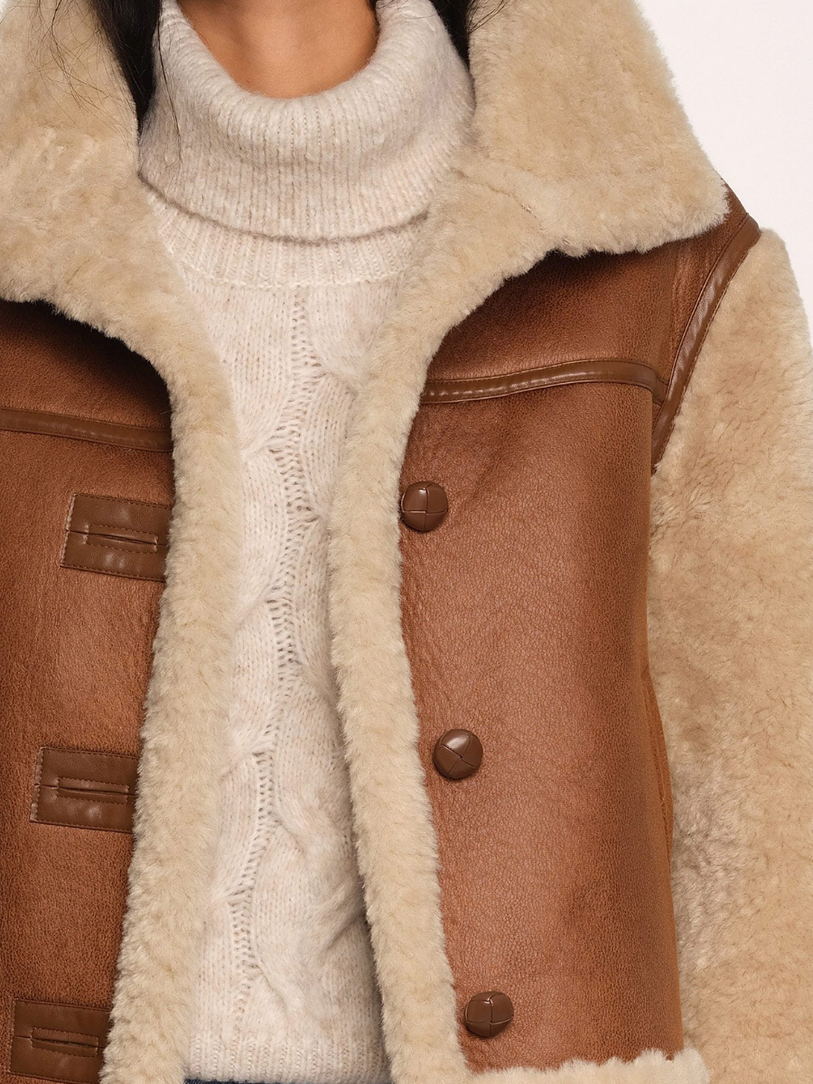 Stylish Brown Warm Leather Jacket