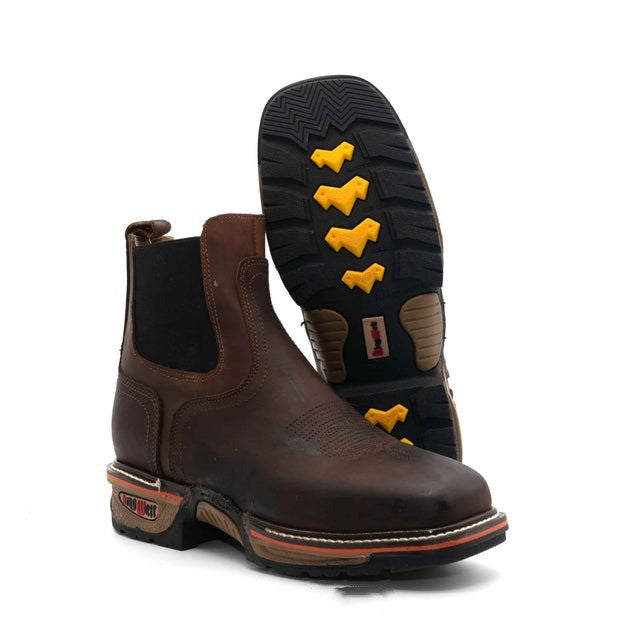 Soft toe Pull On Leather Work Boots