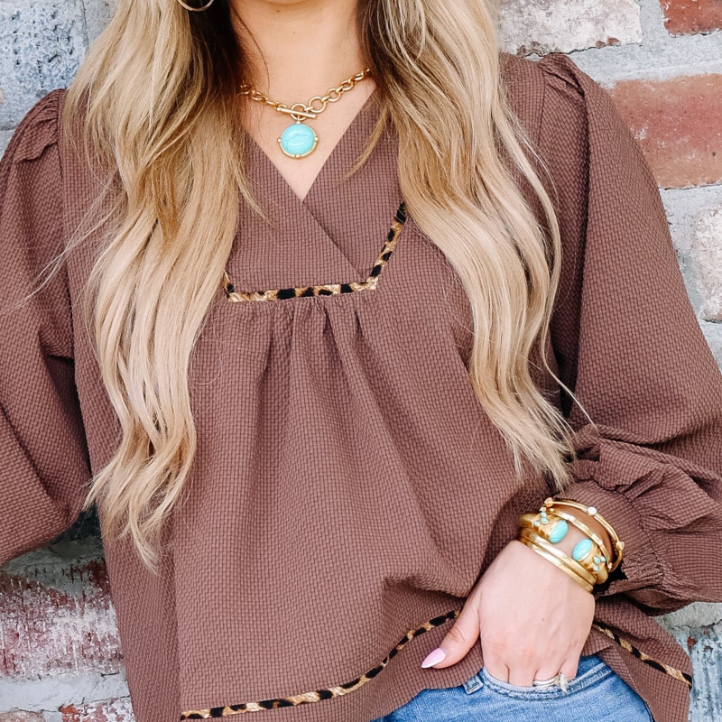 Chocolate Long Sleeve Blouse