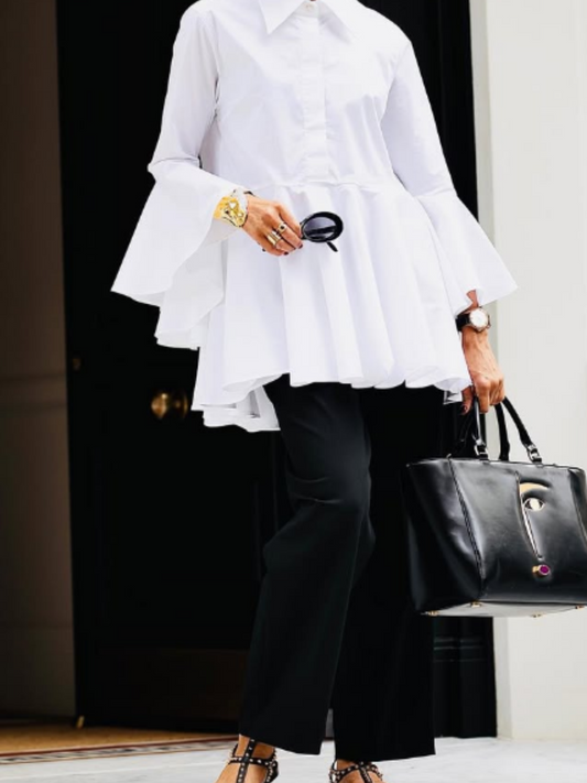 Chill Horn Sleeve White Shirt